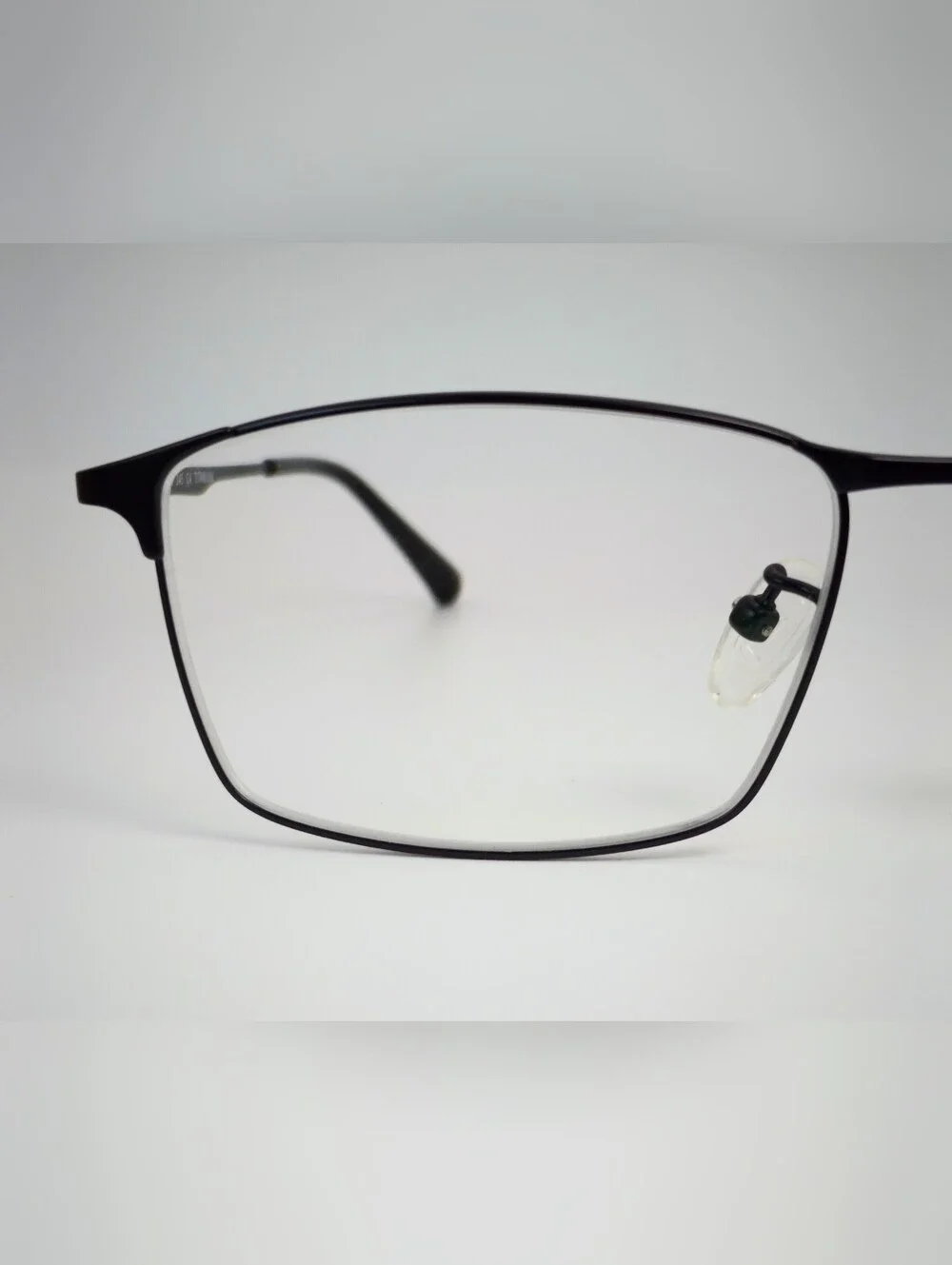 Decider. Womens Black Low Gloss Rectangular Titanium Frame.